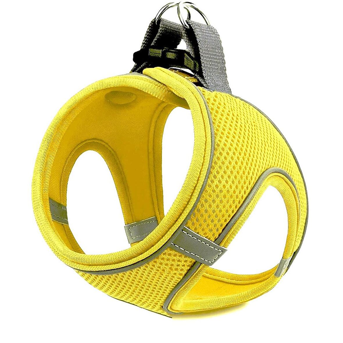 Mita Air Mesh Kedi Köpek Göğüs Tasması Çift Reflektörlü, Terletmeyen Neon Sarı / Neon Yellow